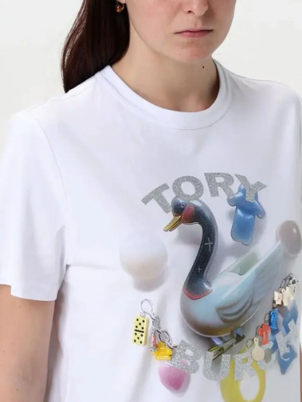 NWT Tory Burch logo-print T-shirt “Lucky Duck